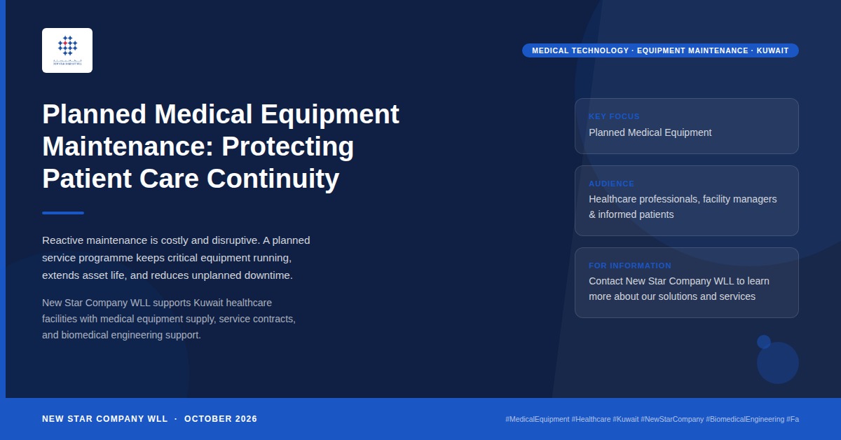 Medical Equipment Maintenance in Kuwait Healthcare Facilities: The Case for Planned Service